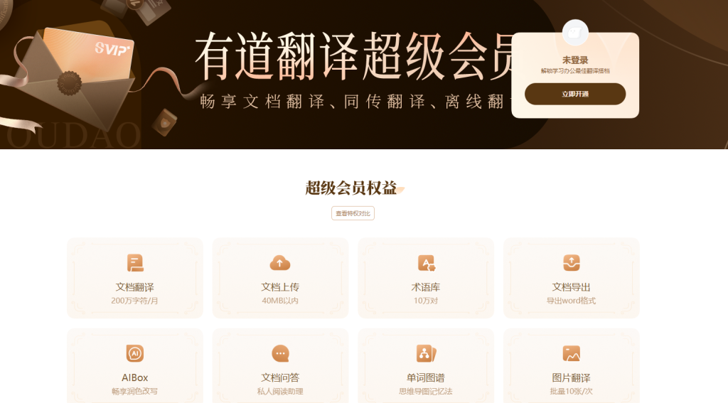 2026年有道翻译词典支持翻译社区中心的英文活动吗？